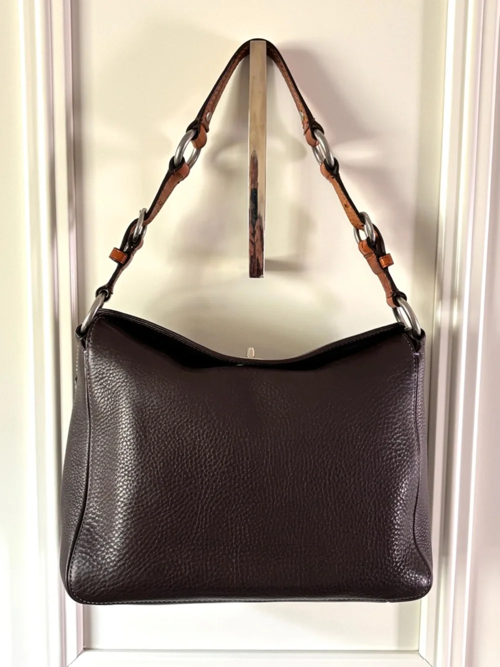 Coach E06S-10131 Chelsea Brown Pebbled Leather Hobo Shoulder Handbag - Picture 2 of 14